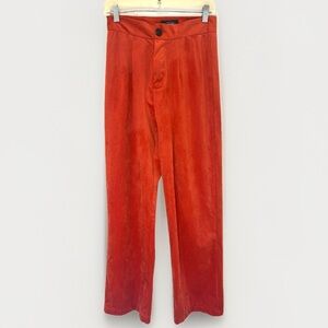 Cider Wide Leg Straight Corduroy 70s Mod Retro Trouser Pants Orange Size Medium